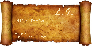 Löb Itala névjegykártya